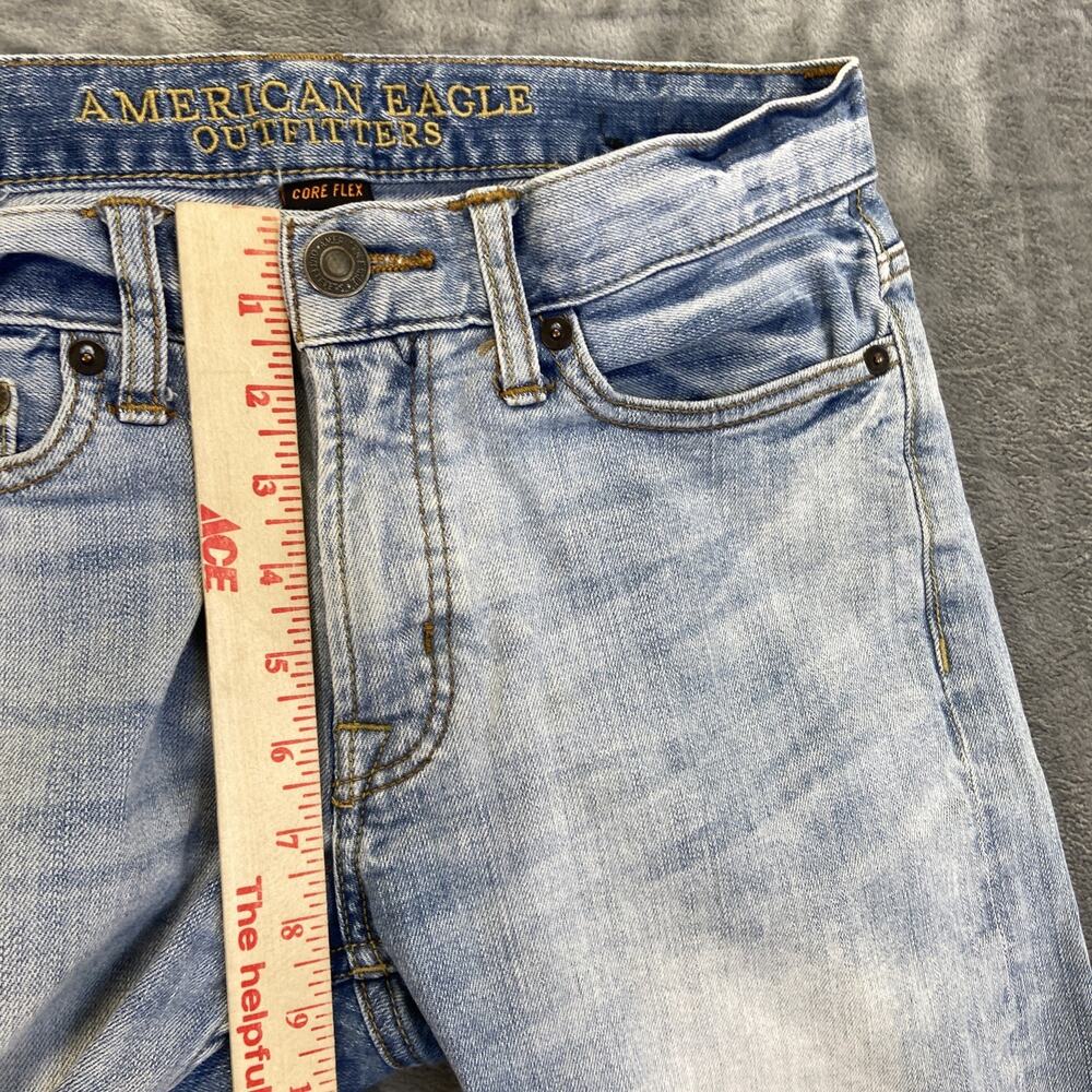 American Eagle Core Flex Slim Jeans Men's Size 28x28 Light Blue Denim - Picture 8 of 10